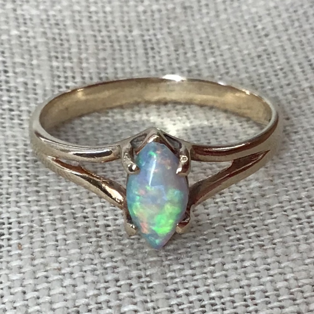 10K Gold & Natural Opal Vintage Ring - KSK - Picture 16 of 16